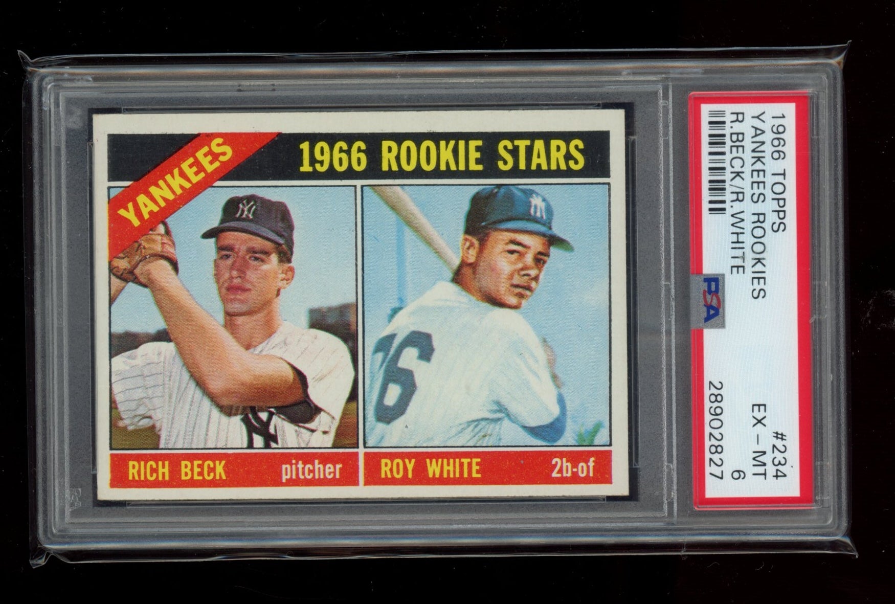 1966 Topps #234 Yankees Rookies R.Beck/R.White PSA 6