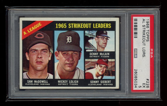 1966 Topps #226 Al Strikeout Ldrs. PSA 5