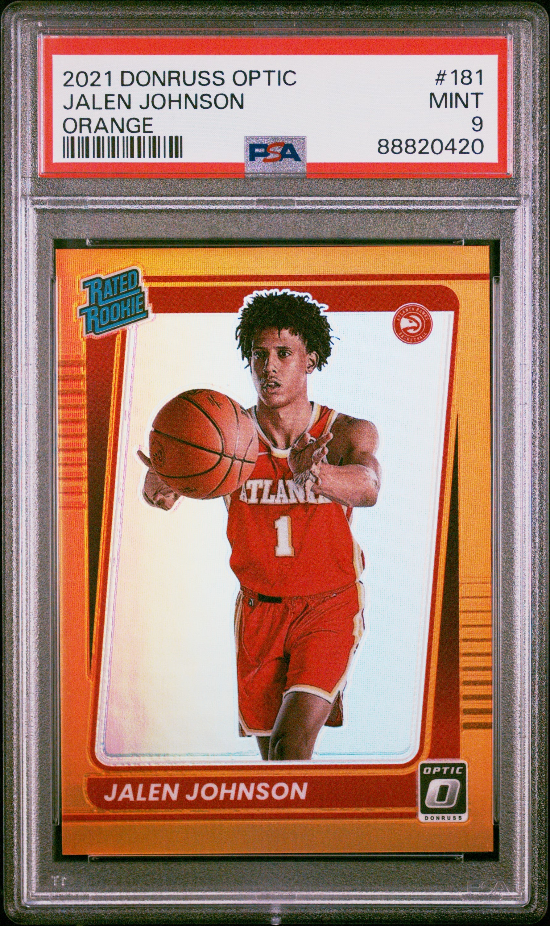 2021 Panini Donruss Optic #181 Jalen Johnson Orange PSA 9