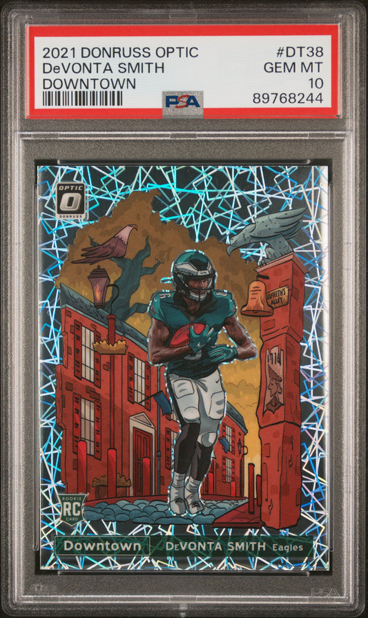 2021 Panini Donruss Optic Downtown #DT38 Devonta Smith Downtown PSA 10