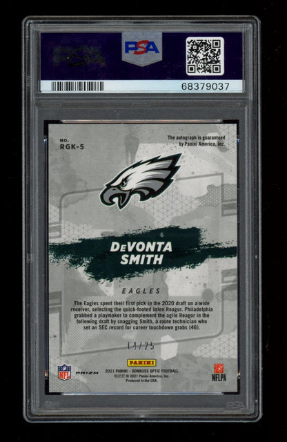 2021 Panini Donruss Rookie Gridiron Auto #RGK5 Devonta Smith PSA 10