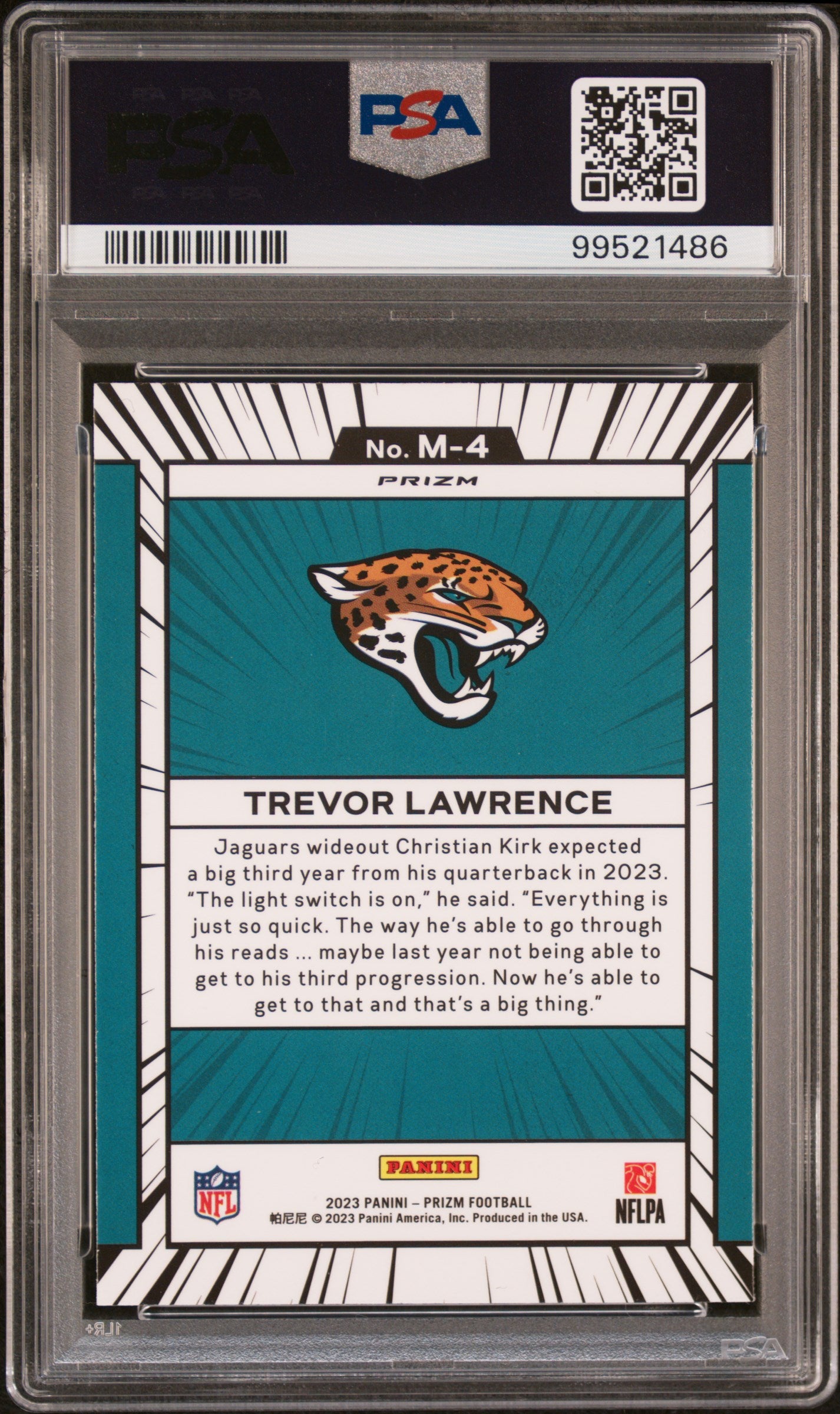 2023 Panini Prizm Manga #M4 Trevor Lawrence PSA 9