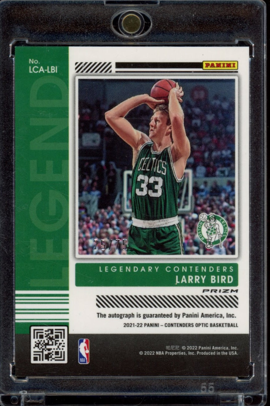 2021-22 Panini Contenders Optic #LCA-LBI Larry Bird Autographs Blue #/75