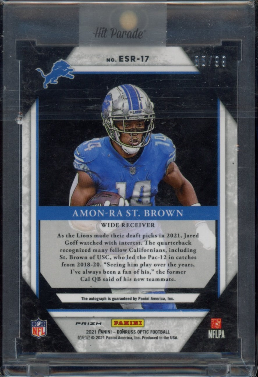 2021 Donruss Optic #ESR-17 Amon-Ra St. Brown The Elite Series Auto #/99
