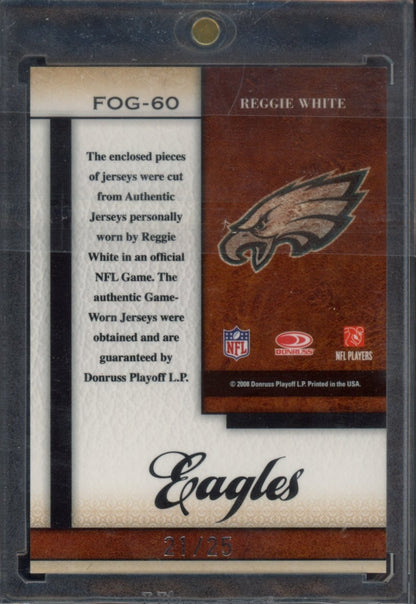 2008 Leaf Certified Materials #FOG-60 Reggie White Fabric of the Game Prime #/25