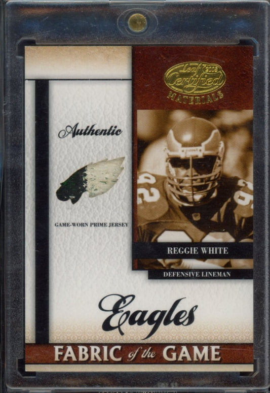 2008 Leaf Certified Materials #FOG-60 Reggie White Fabric of the Game Prime #/25