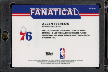 2025-26 Topps Chrome #FAN-20 Allen Iverson Fanatical Red Refractor #/5