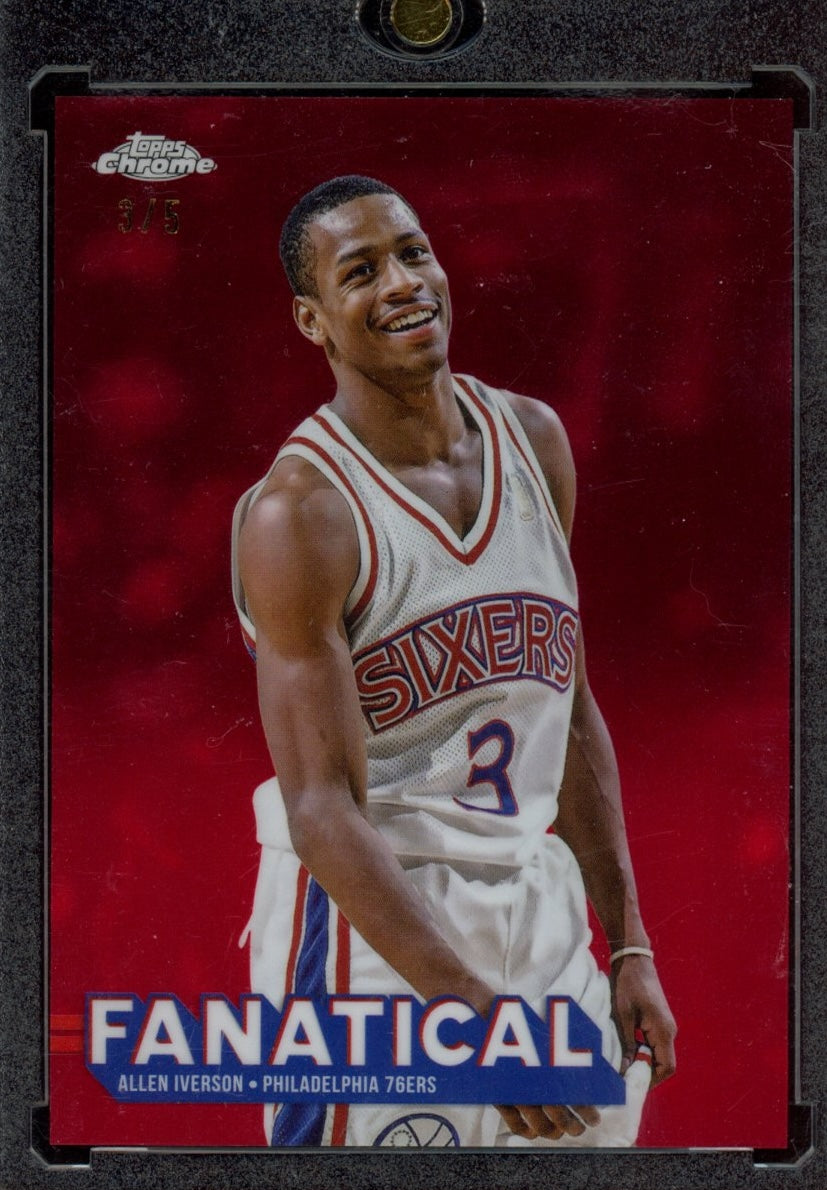 2025-26 Topps Chrome #FAN-20 Allen Iverson Fanatical Red Refractor #/5