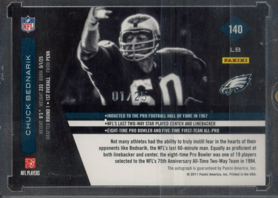 2011 Panini Limited #140 Chuck Bednarik Gold Spotlight #/25