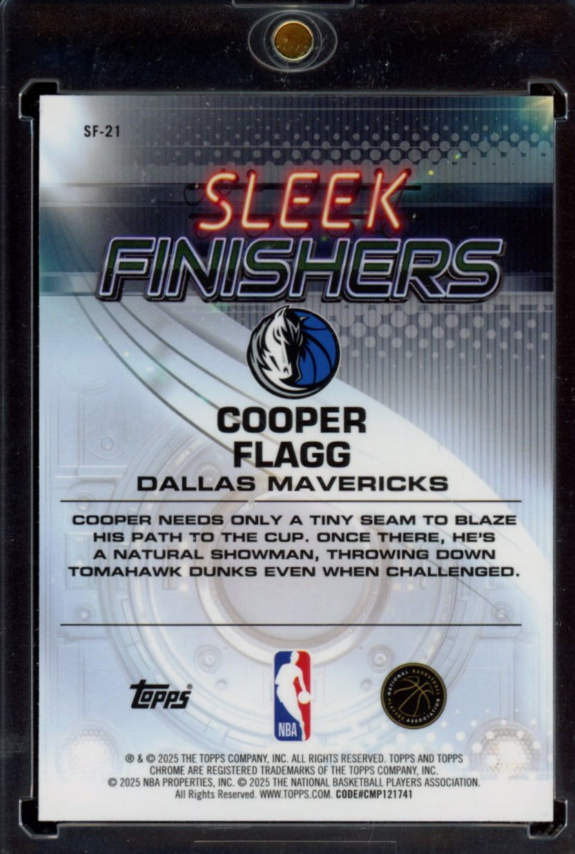 2025-26 Topps Chrome #SF-21 Cooper Flagg Sleek Finishers Purple Refractor #/75