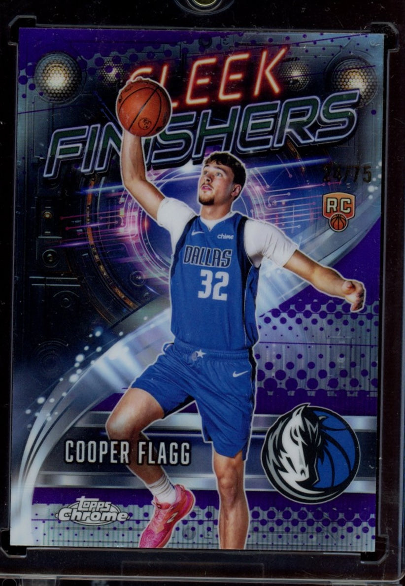 2025-26 Topps Chrome #SF-21 Cooper Flagg Sleek Finishers Purple Refractor #/75