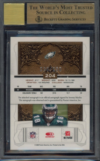 2009 Donruss Classics Significant Signatures Gold #204 Jeremy Maclin/250 BGS 9.5