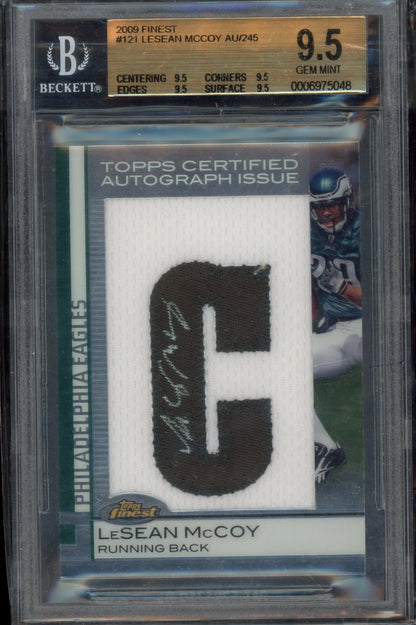 2009 Finest #121 LeSean McCoy AU/245 BGS 9.5