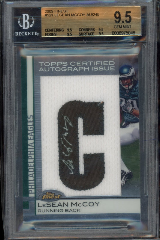 2009 Finest #121 LeSean McCoy AU/245 BGS 9.5