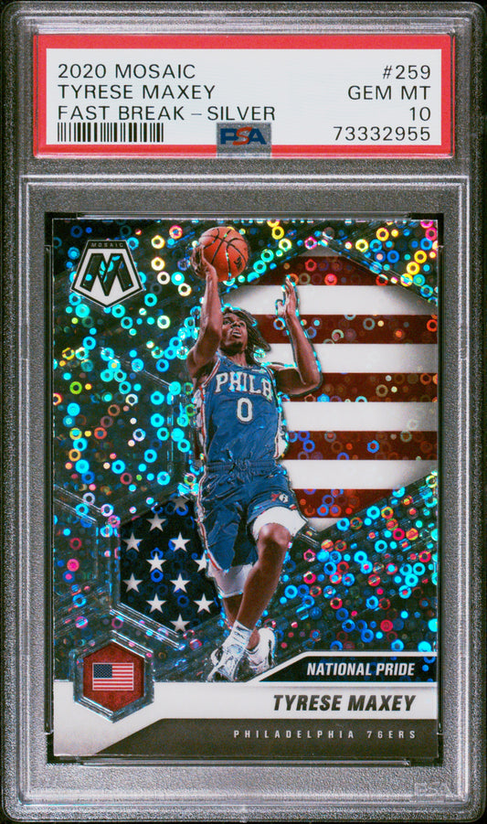 2020 Panini Mosaic #259 Tyrese Maxey Fast Break-Silver PSA 10