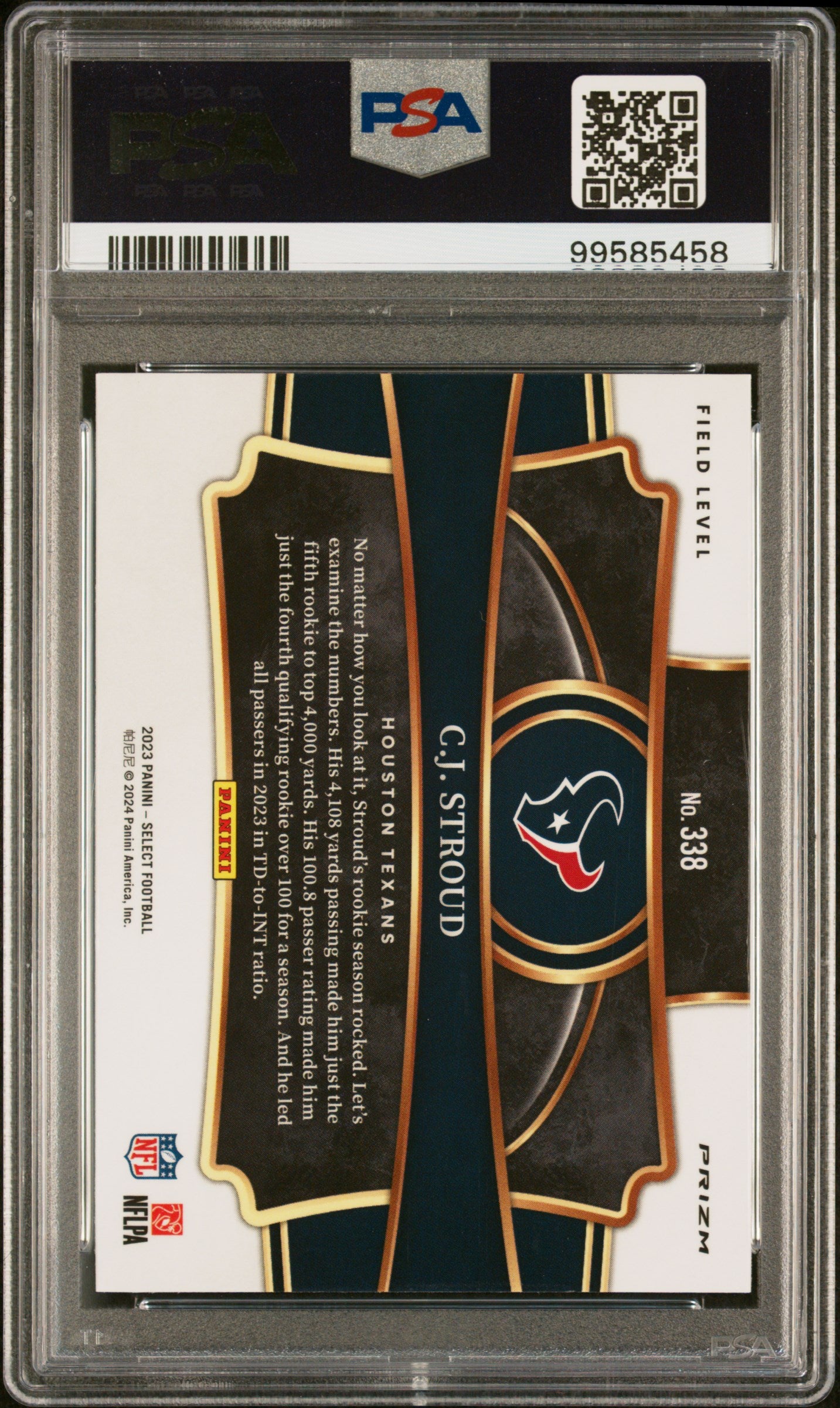 2023 Panini Select #338 Cj Stroud Silver Prizm PSA 10
