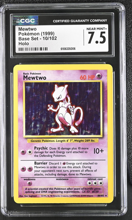 1999 Base Set #10/102 Mewtwo CGC 7.5