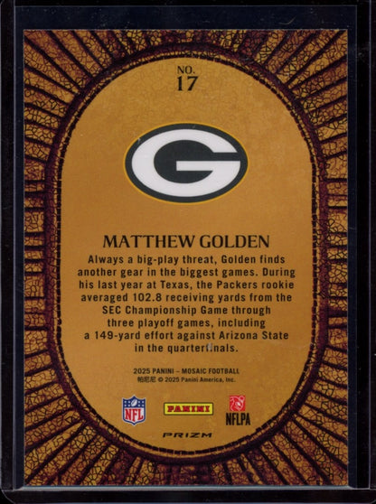 2025 Panini Mosaic #17 Matthew Golden Micro Mosaic