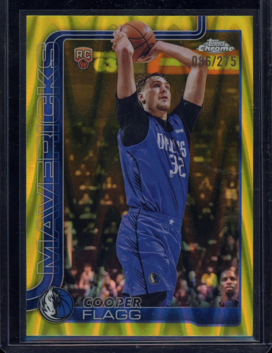 2025-26 Topps Chrome #251 Cooper Flagg Yellow RayWave Refractor #/275