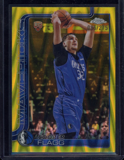 2025-26 Topps Chrome #251 Cooper Flagg Yellow RayWave Refractor #/275