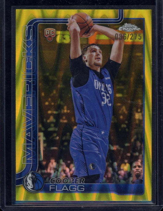 2025-26 Topps Chrome #251 Cooper Flagg Yellow RayWave Refractor #/275