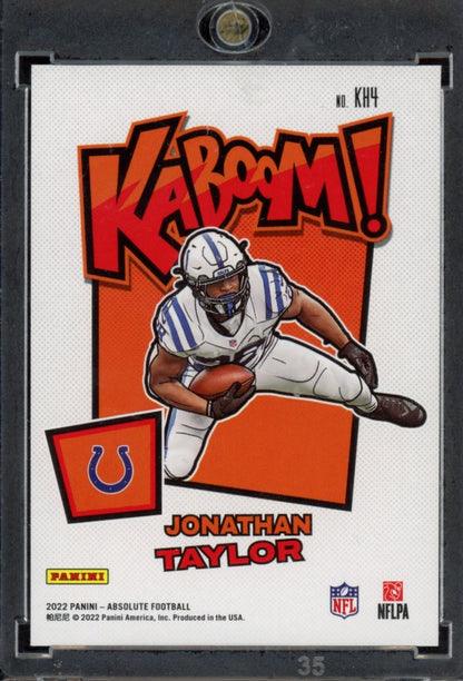 2022 Panini Absolute #KH4 Jonathan Taylor Kaboom Horizontal