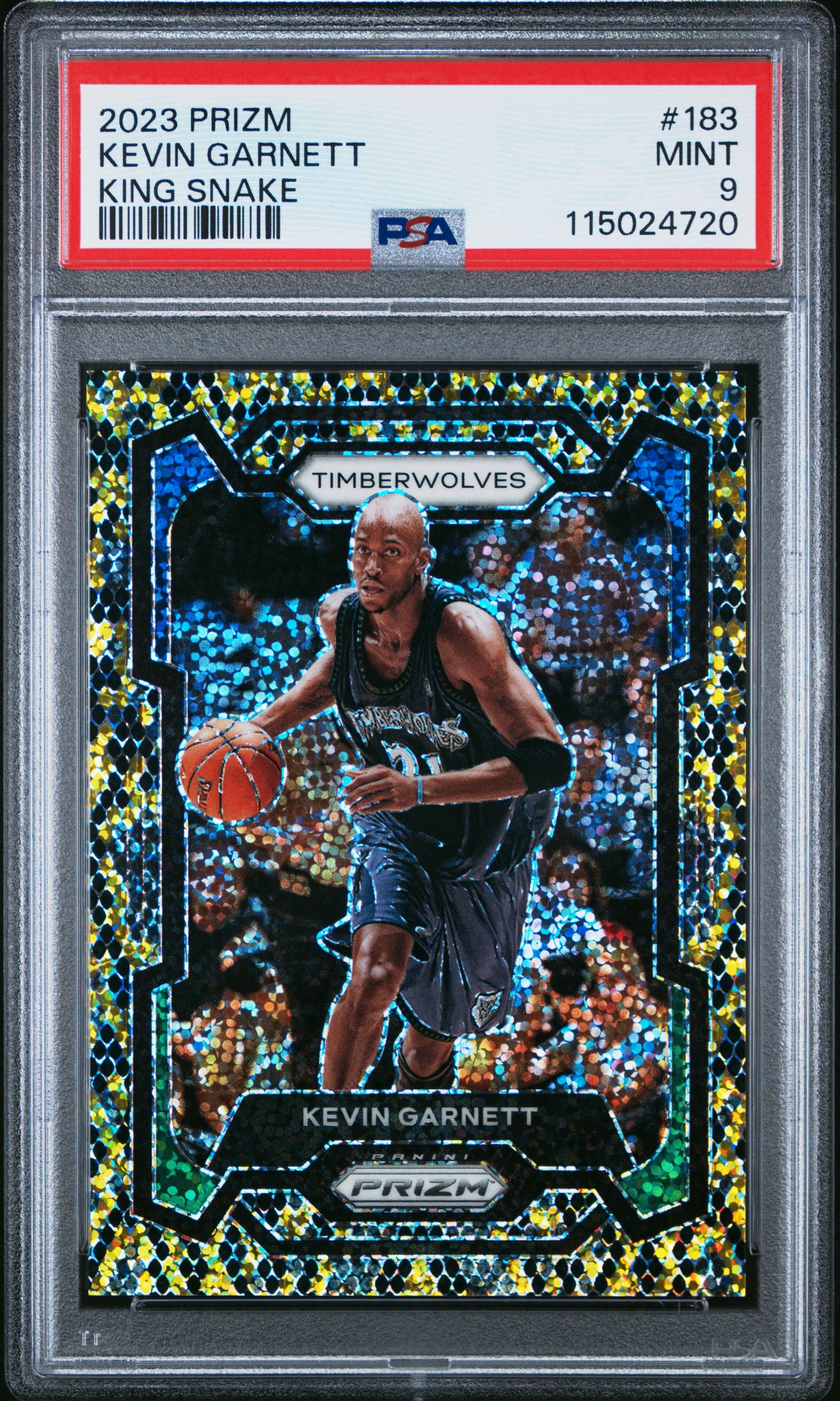2023 Panini Prizm #183 Kevin Garnett King Snake PSA 9