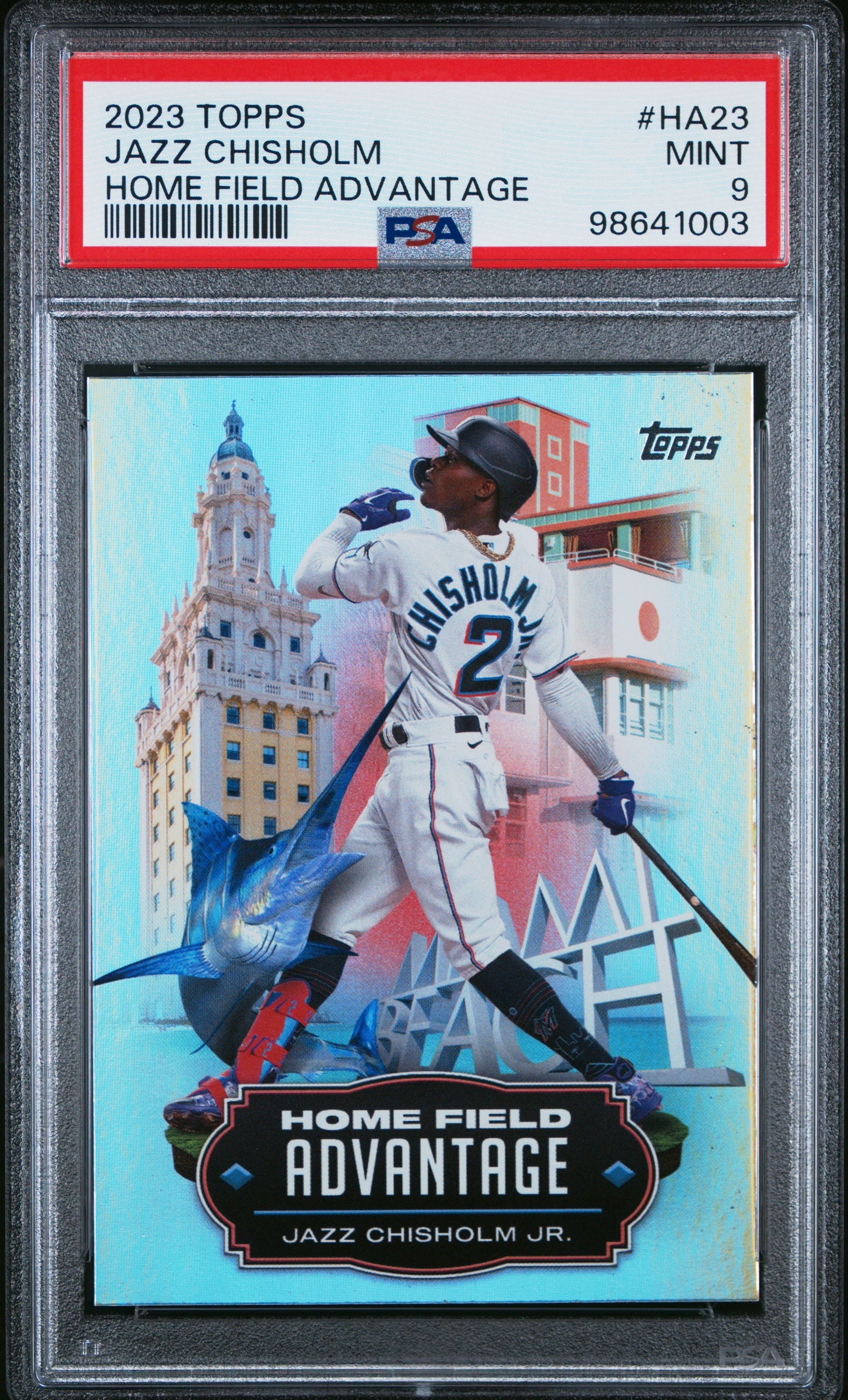 2023 Topps Home Field Advantage #HA23 Jazz Chisholm Home Field Advantage PSA 9