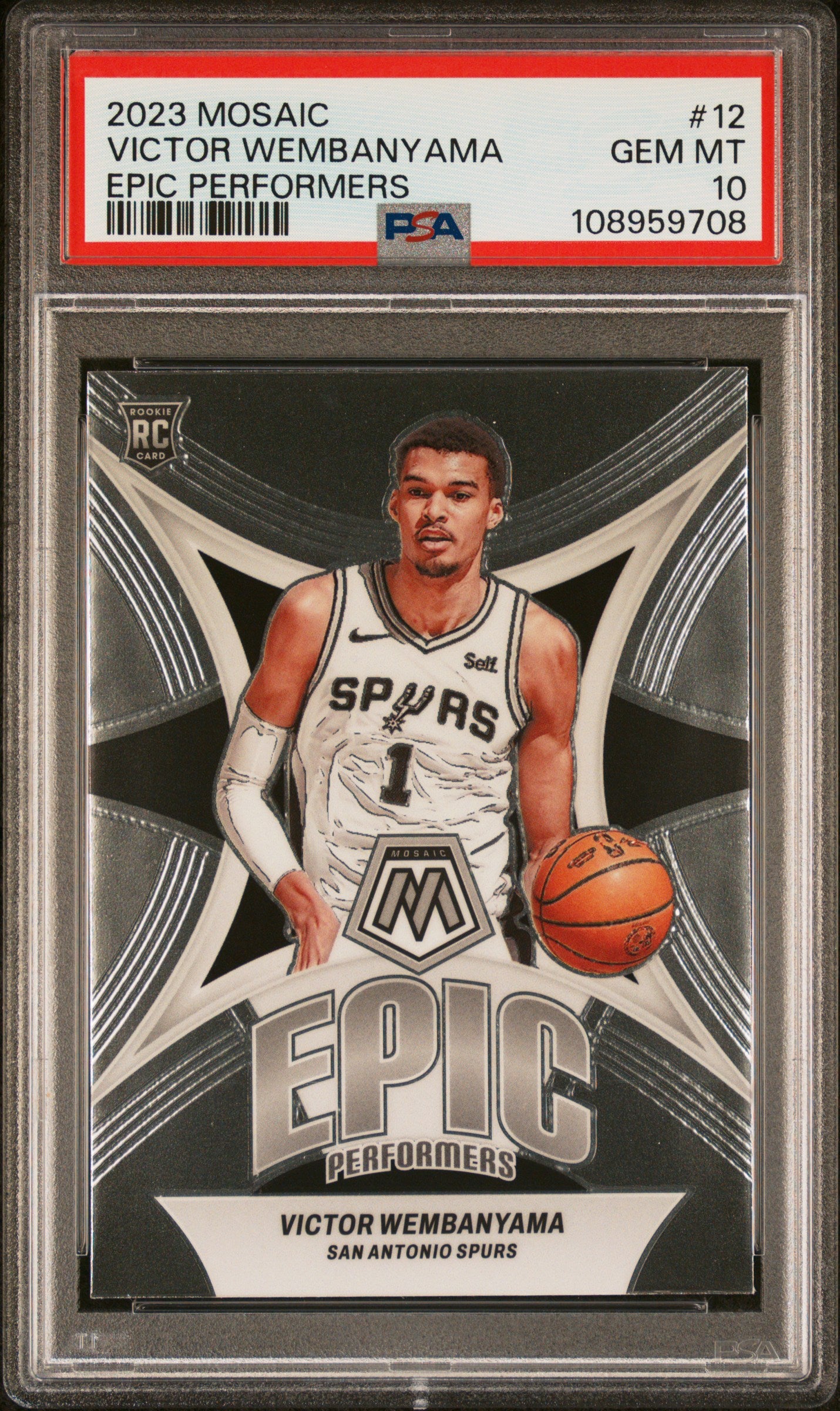 2023 Panini Mosaic Epic Performers #12 Victor Wembanyama PSA 10