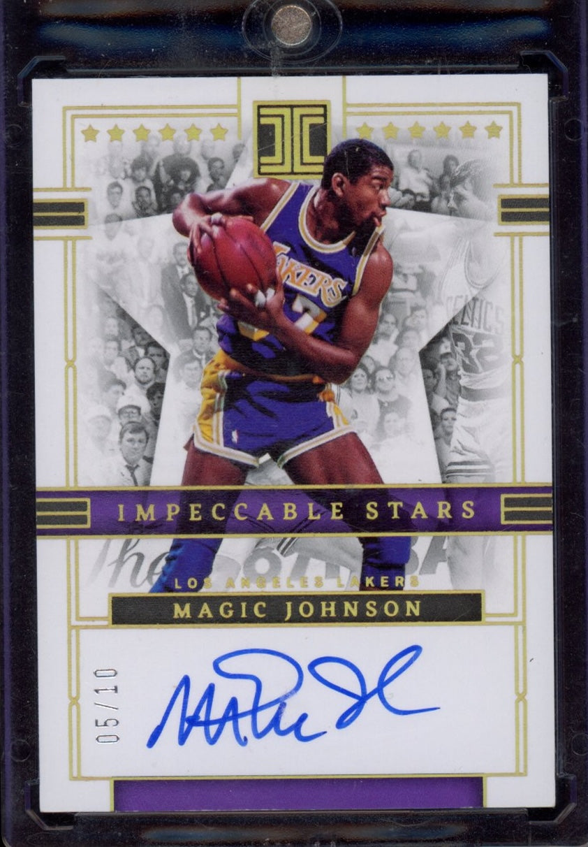 2022-23 Panini Impeccable #ISS-MGJ Magic Johnson Holo Gold auto #/10