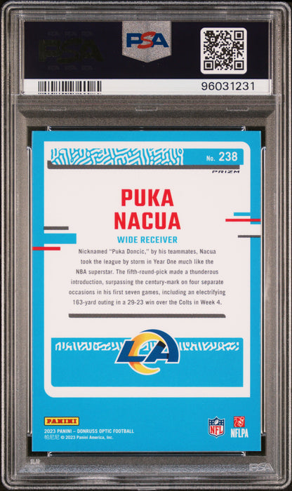 2023 Panini Donruss Optic #238 Puka Nacua Green Velocity PSA 10