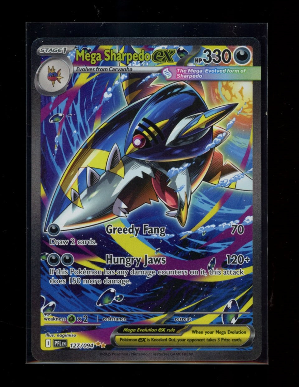 ME02: Phantasmal Flames #127/094 Mega Sharpedo ex Holo