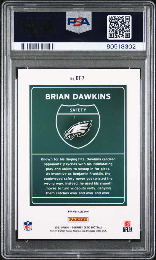 2021 Panini Donruss Optic Downtown #DT7 Brian Dawkins Downtown PSA 9