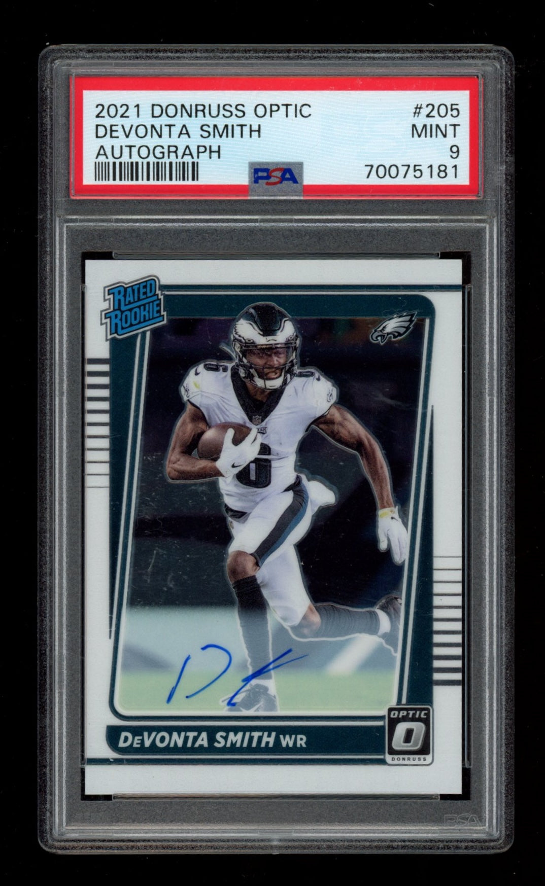 2021 Panini Donruss Optic #205 Devonta Smith Autograph PSA 9