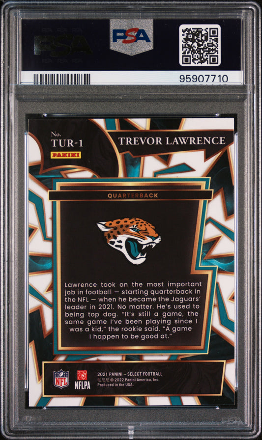 2021 Panini Select Turbocharged #TUR1 Trevor Lawrence Turbocharged PSA 10
