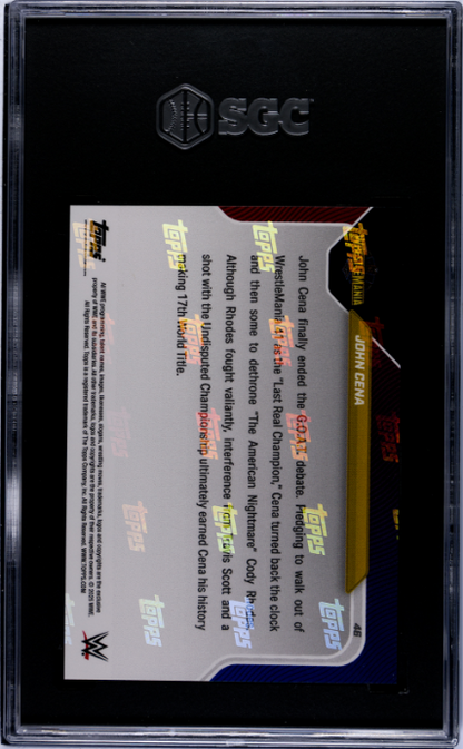 2025 Topps Now Wwe #46 John Cena SGC 10