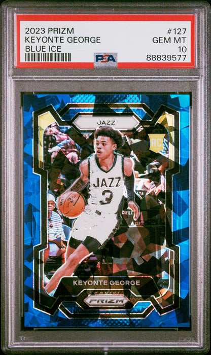 2023 Panini Prizm #127 Keyonte George Blue Ice PSA 10