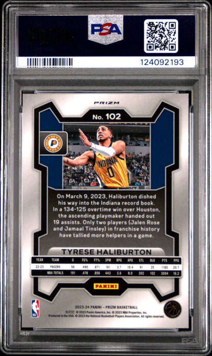 2023 Panini Prizm #102 Tyrese Haliburton King Snake PSA 10