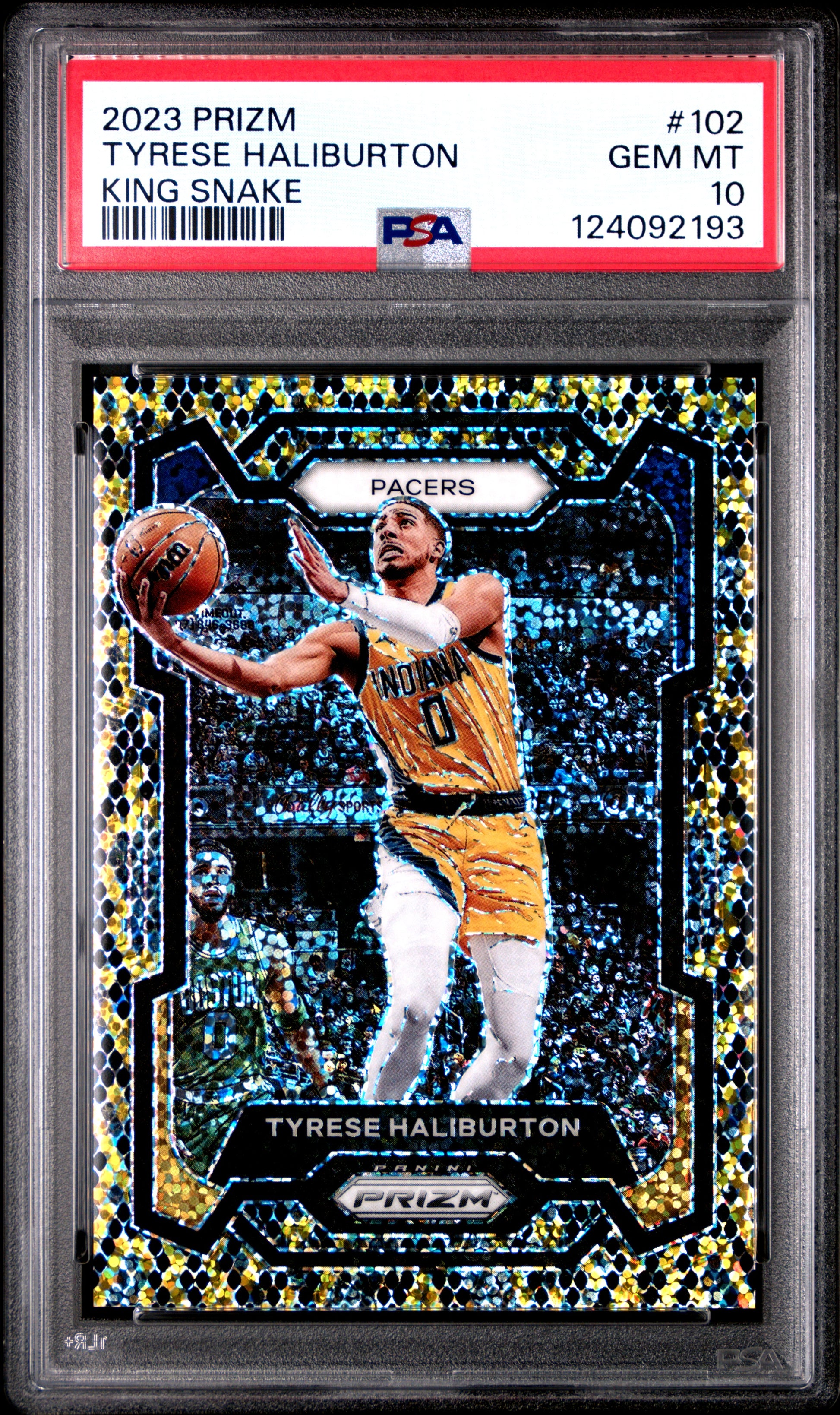 2023 Panini Prizm #102 Tyrese Haliburton King Snake PSA 10