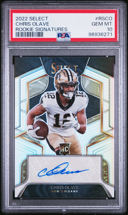 2022 Panini Select Rookie Signatures #RSCO Chris Olave PSA 10