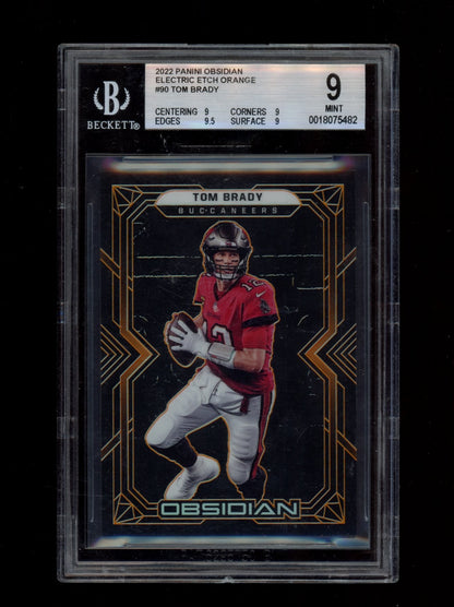 2022 Panini Obsidian Electric Etch Orange #90 Tom Brady BGS 9.0