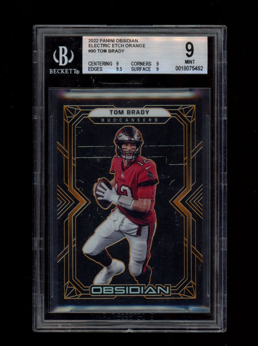 2022 Panini Obsidian Electric Etch Orange #90 Tom Brady BGS 9.0