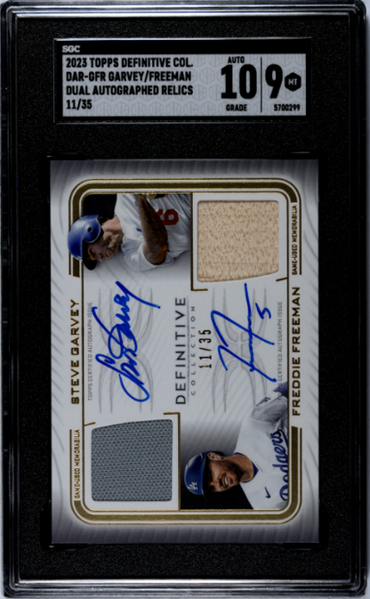 2023 Topps Definitive Collection #DAR-GFR Garvey/Freeman Dual Auto. Relics SGC 9
