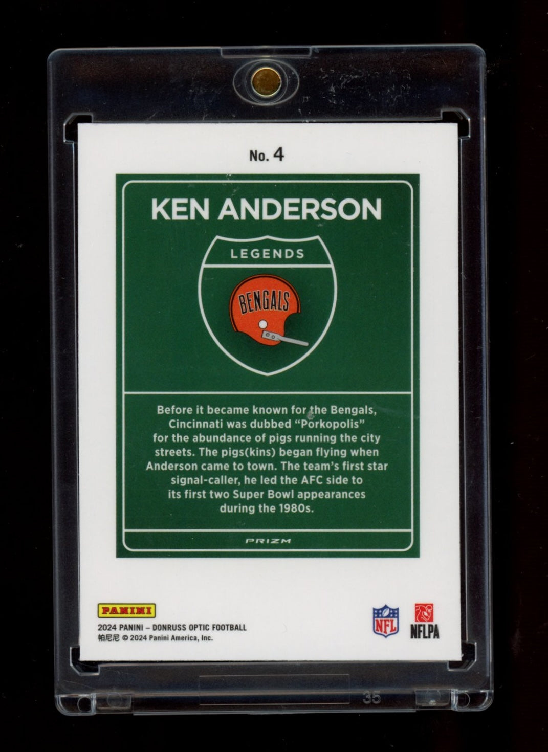 2024 Donruss Optic #4 Ken Anderson Downtown Legends