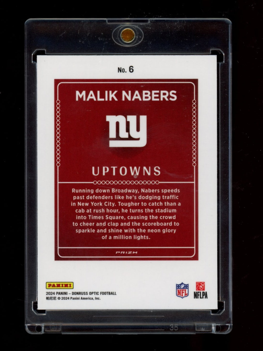 2024 Donruss Optic #6 Malik Nabers Uptowns
