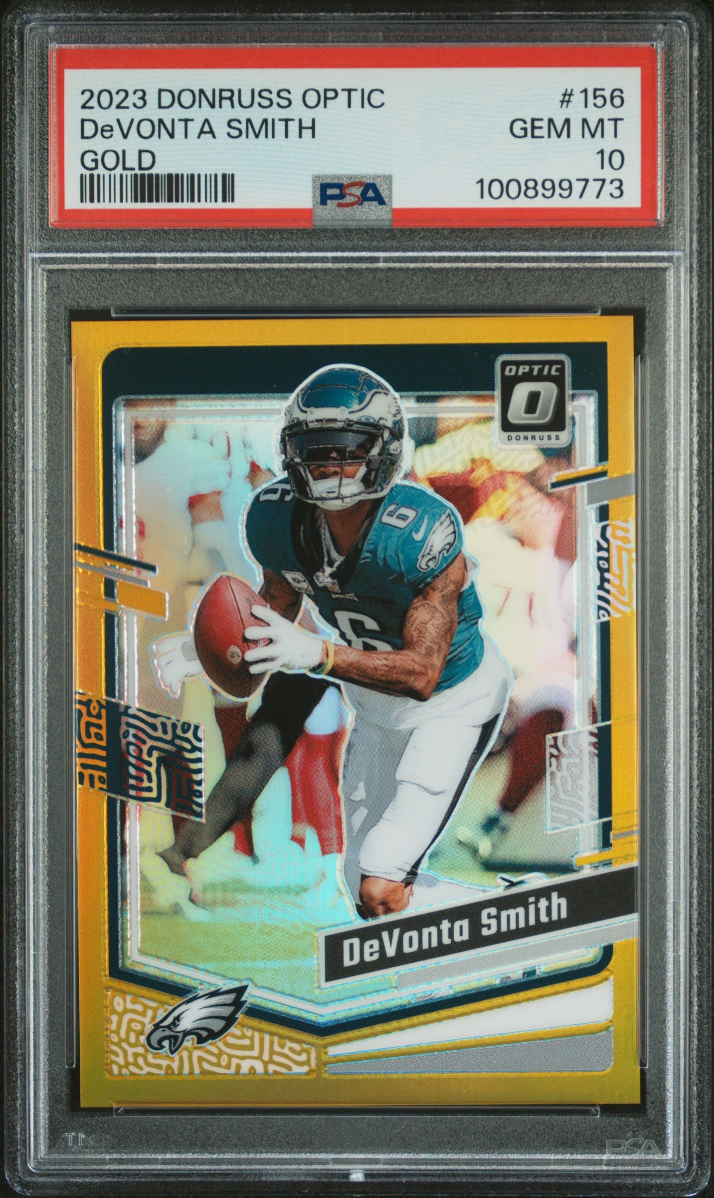 2023 Panini Donruss Optic #156 Devonta Smith Gold PSA 10