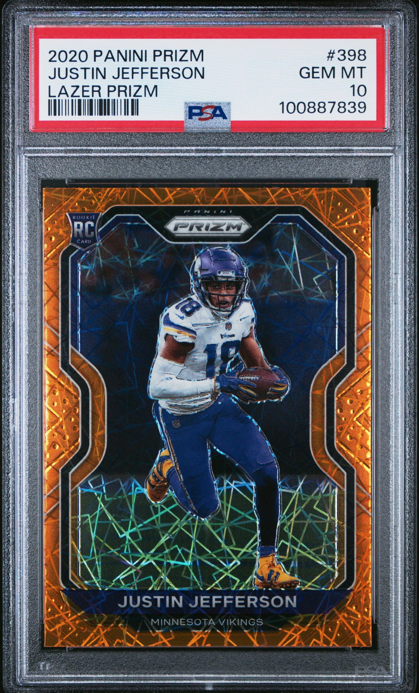 2020 Panini Prizm #398 Justin Jefferson Lazer Prizm PSA 10