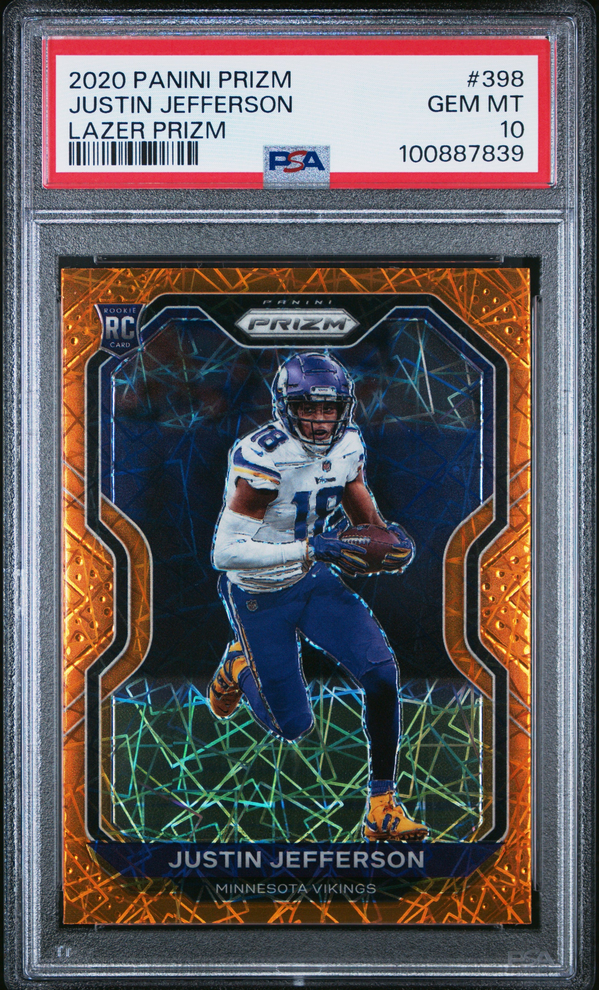 2020 Panini Prizm #398 Justin Jefferson Lazer Prizm PSA 10