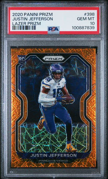 2020 Panini Prizm #398 Justin Jefferson Lazer Prizm PSA 10