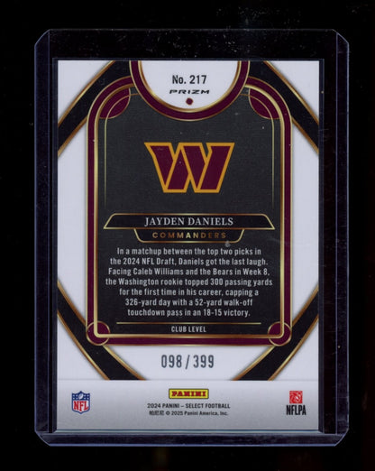 2024 Panini Select #217 Jayden Daniels Orange Prizm Shock #/399